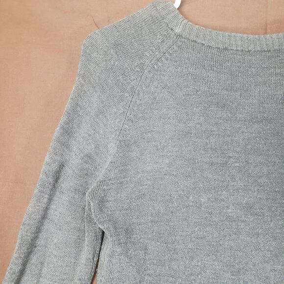 FRENCH CONNECTION Sweater Womens SZ M Knit Gray Pullover Long Sleeves Minimal - Picture 6 of 7